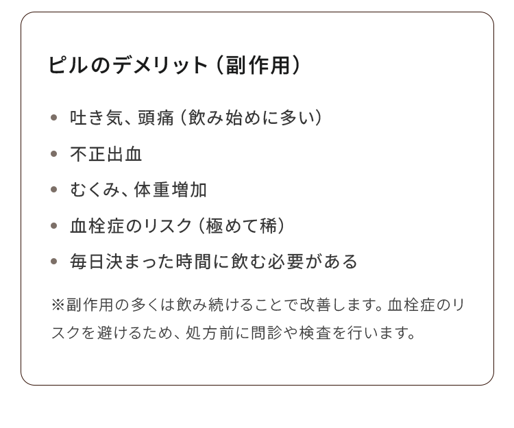 ピルのデメリット